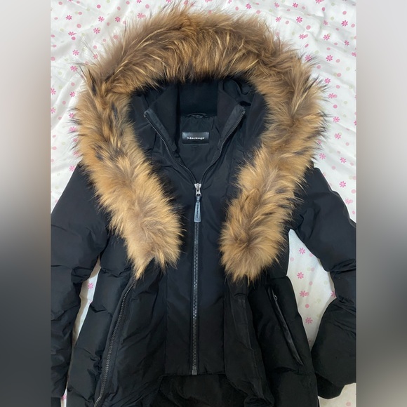 Mackage Black Puffer Jacket with Brown Fur Trim - Picture 4 of 4